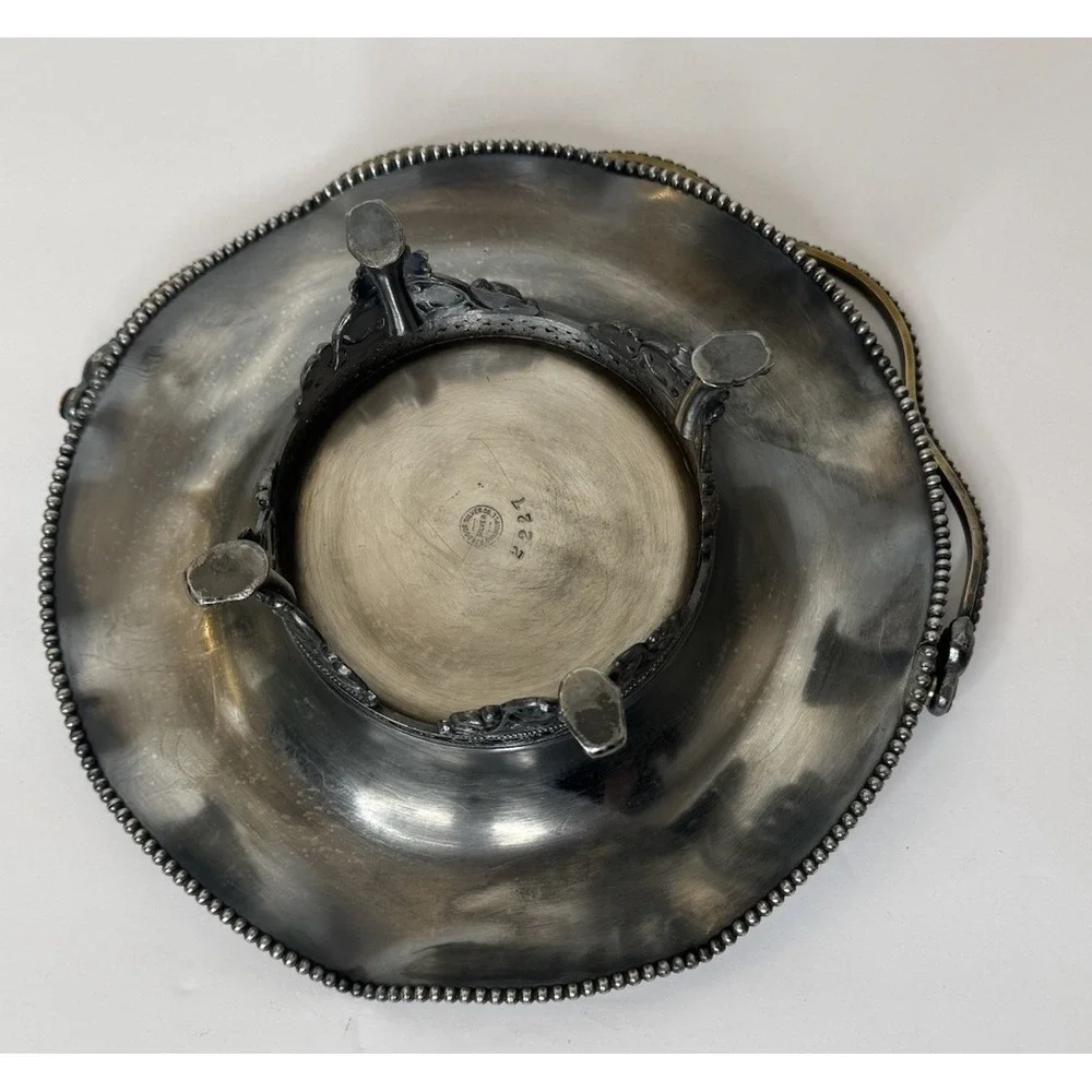 Antique Barbour Silver Co Quadruple Silverplate Bridal Basket Dish 1892-1898 GUC